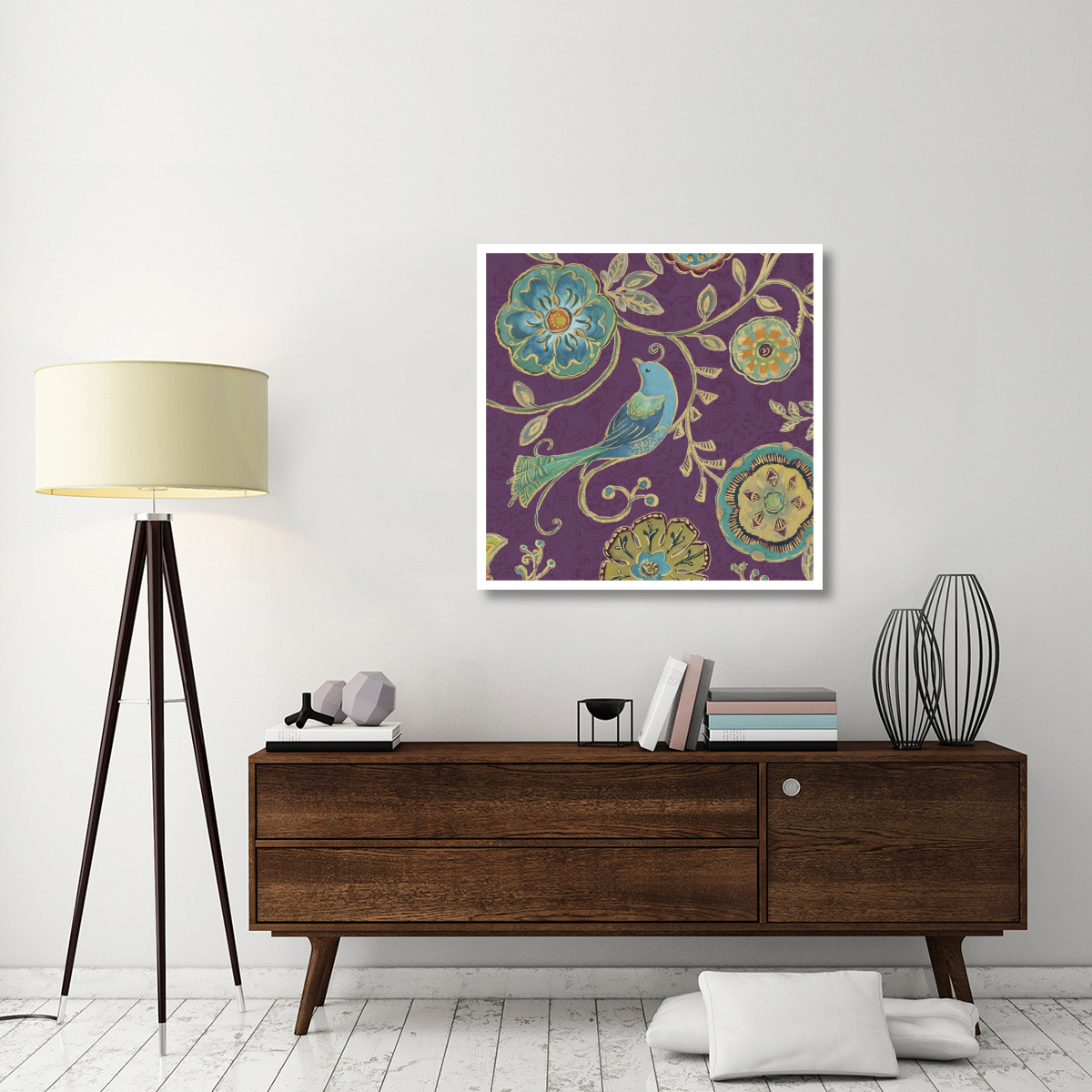 Bohemian Wings VII Aubergine -Paper Art-38&quotx38"