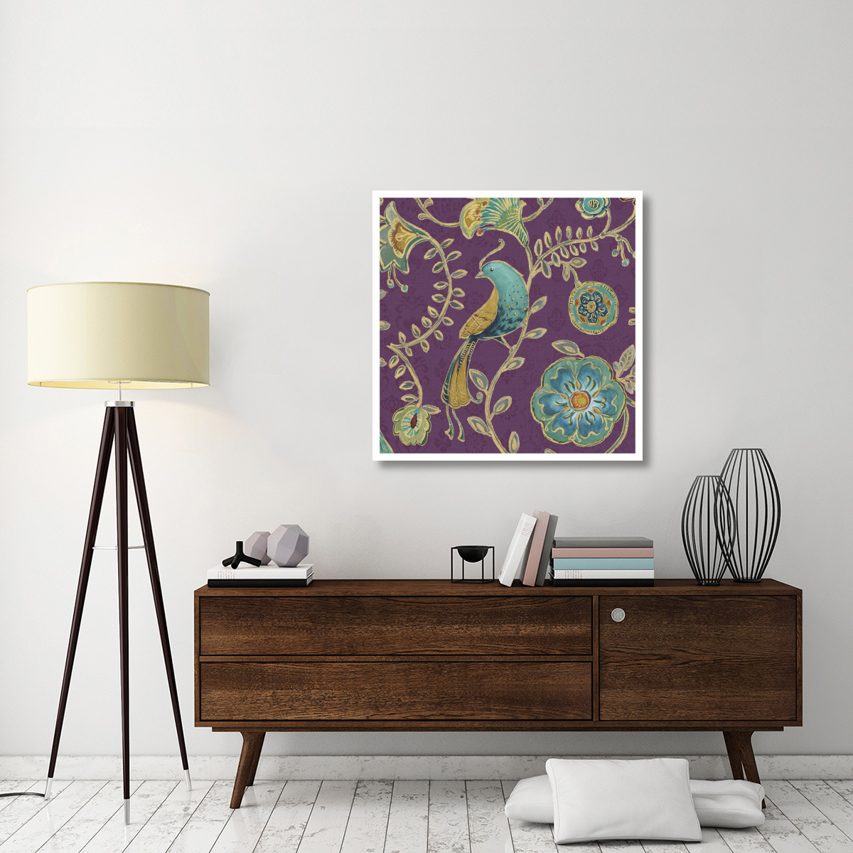 Bohemian Wings VIII Aubergine -Paper Art-38&quotx38"