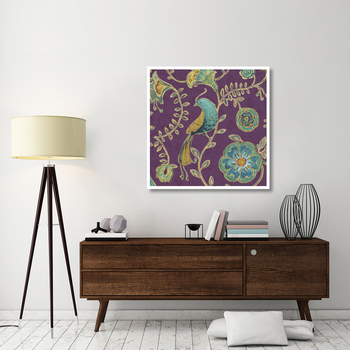 Bohemian Wings VIII Aubergine -Paper Art-42&quotx42"