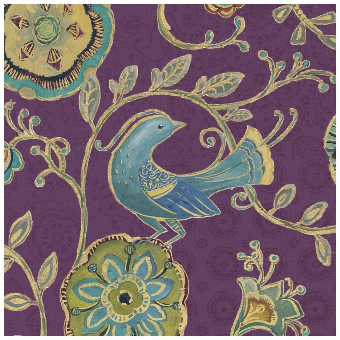 Bohemian Wings IX Aubergine -Paper Art-20&quotx20"