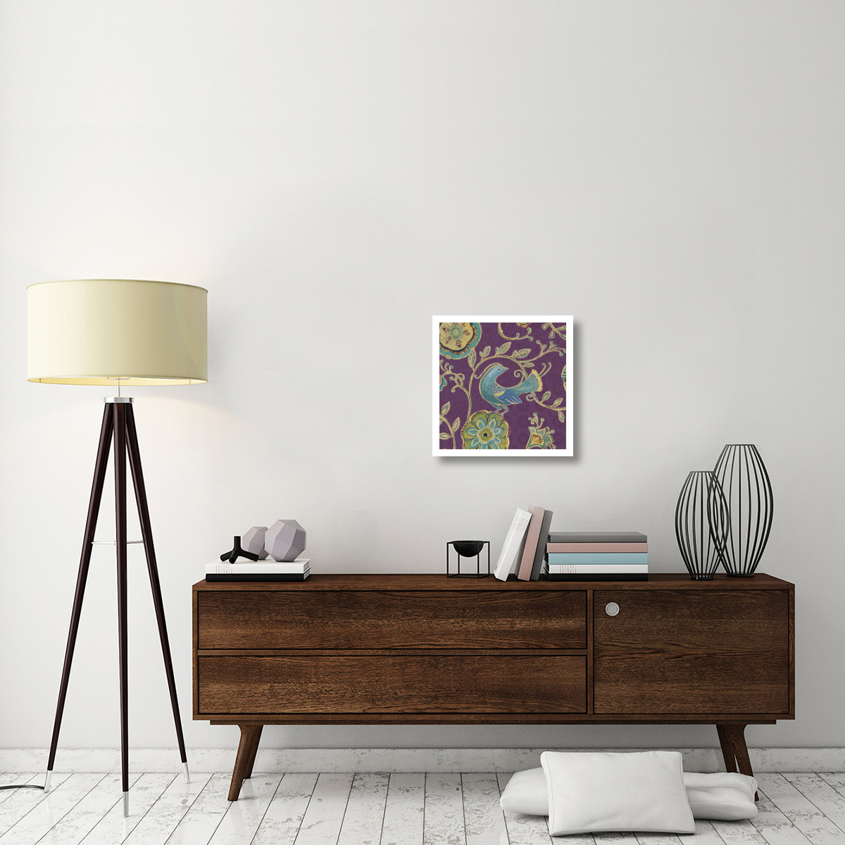 Bohemian Wings IX Aubergine -Paper Art-20&quotx20"