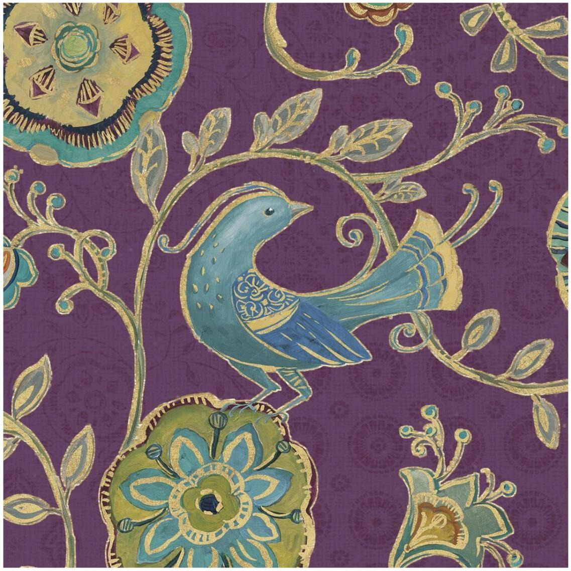 Bohemian Wings IX Aubergine -Paper Art-32&quotx32"