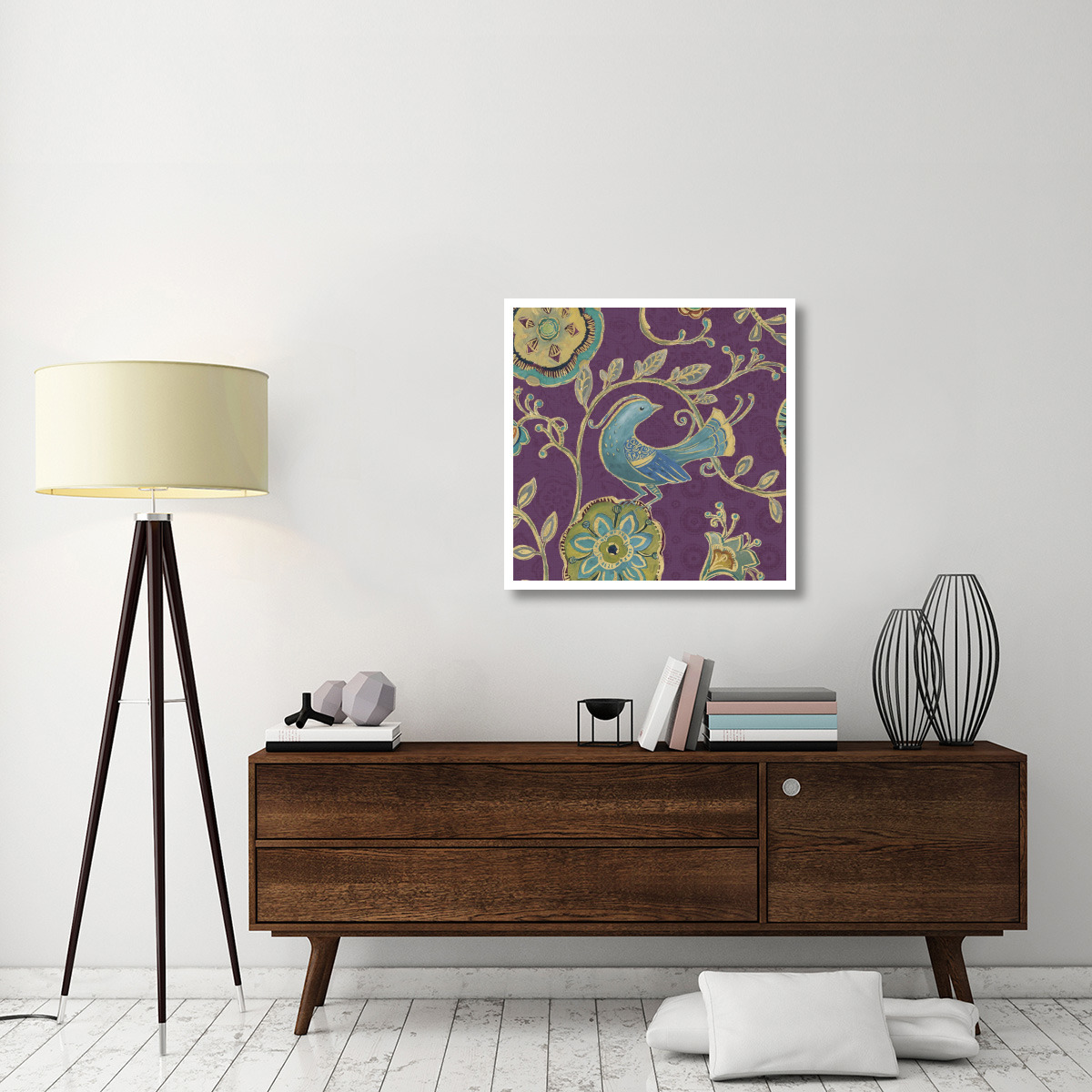 Bohemian Wings IX Aubergine -Paper Art-32&quotx32"