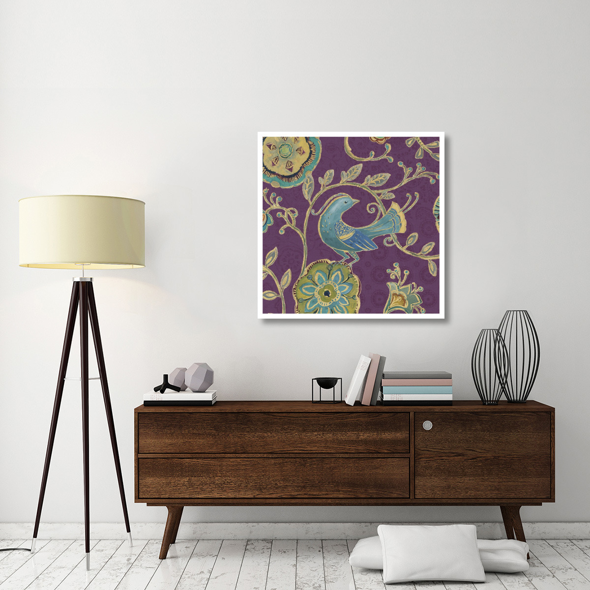 Bohemian Wings IX Aubergine -Paper Art-38&quotx38"