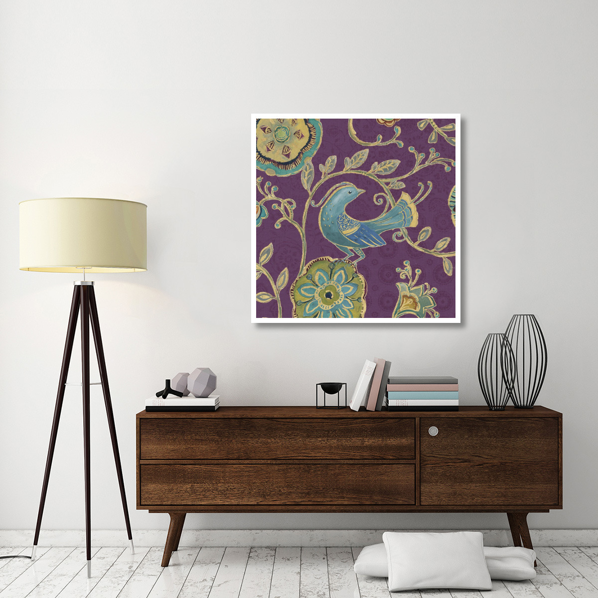 Bohemian Wings IX Aubergine -Paper Art-42&quotx42"