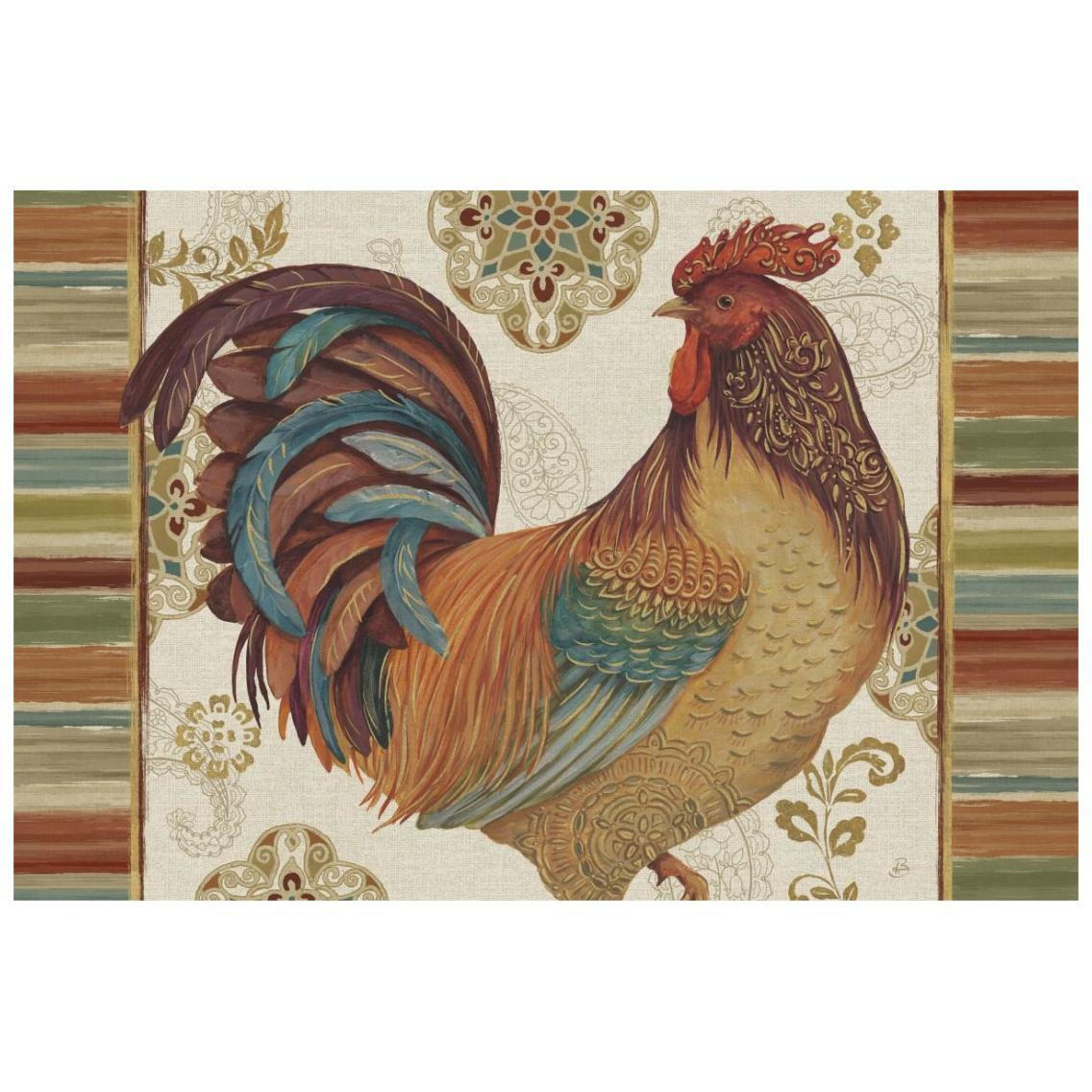 Rooster Rainbow IVA -Paper Art-26&quotx18"
