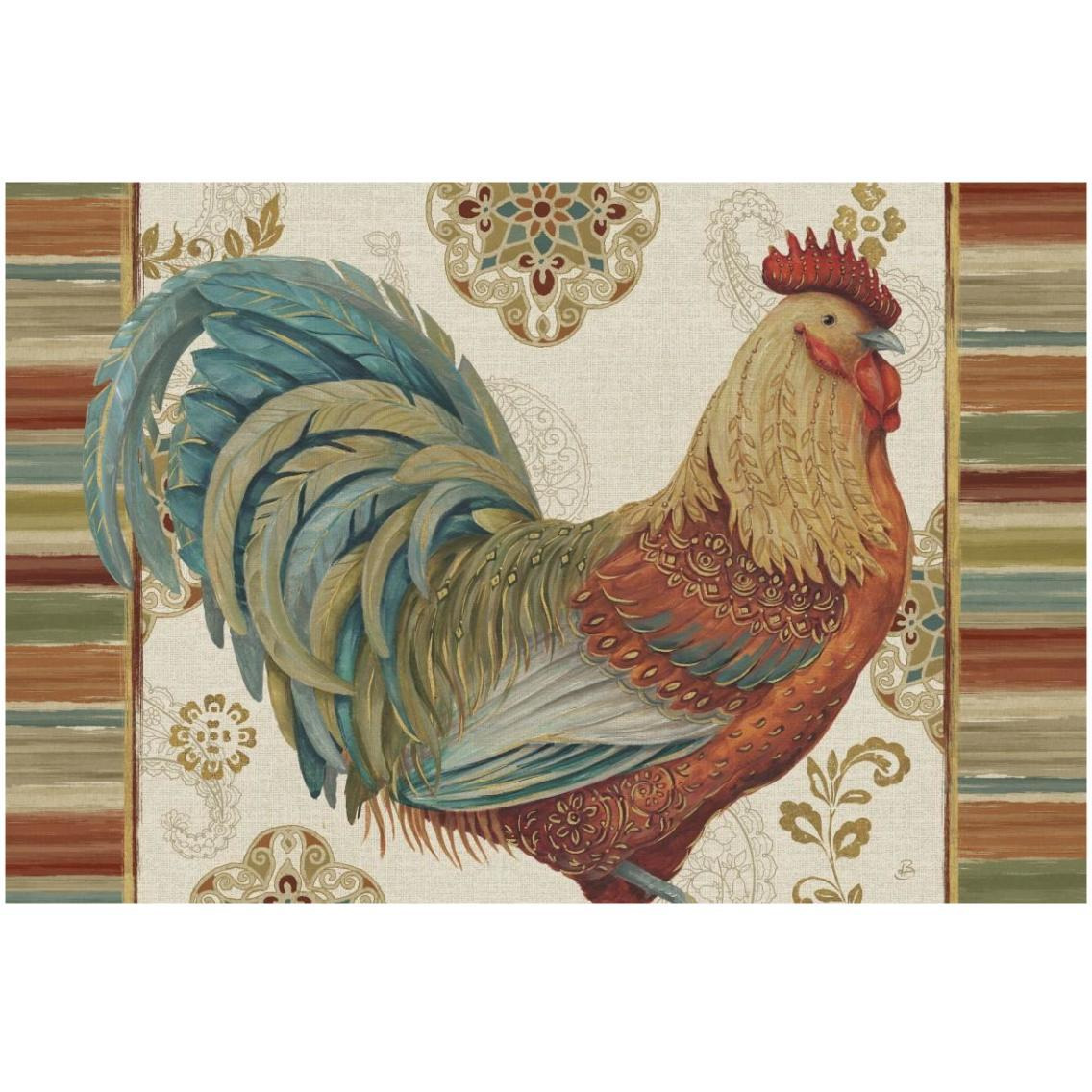 Rooster Rainbow IIIA -Paper Art-32&quotx22"