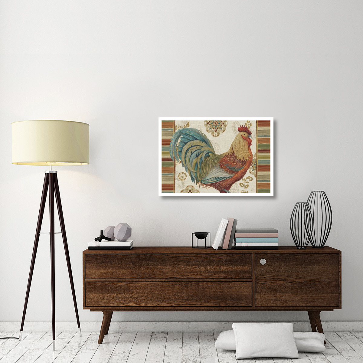 Rooster Rainbow IIIA -Paper Art-38&quotx26"