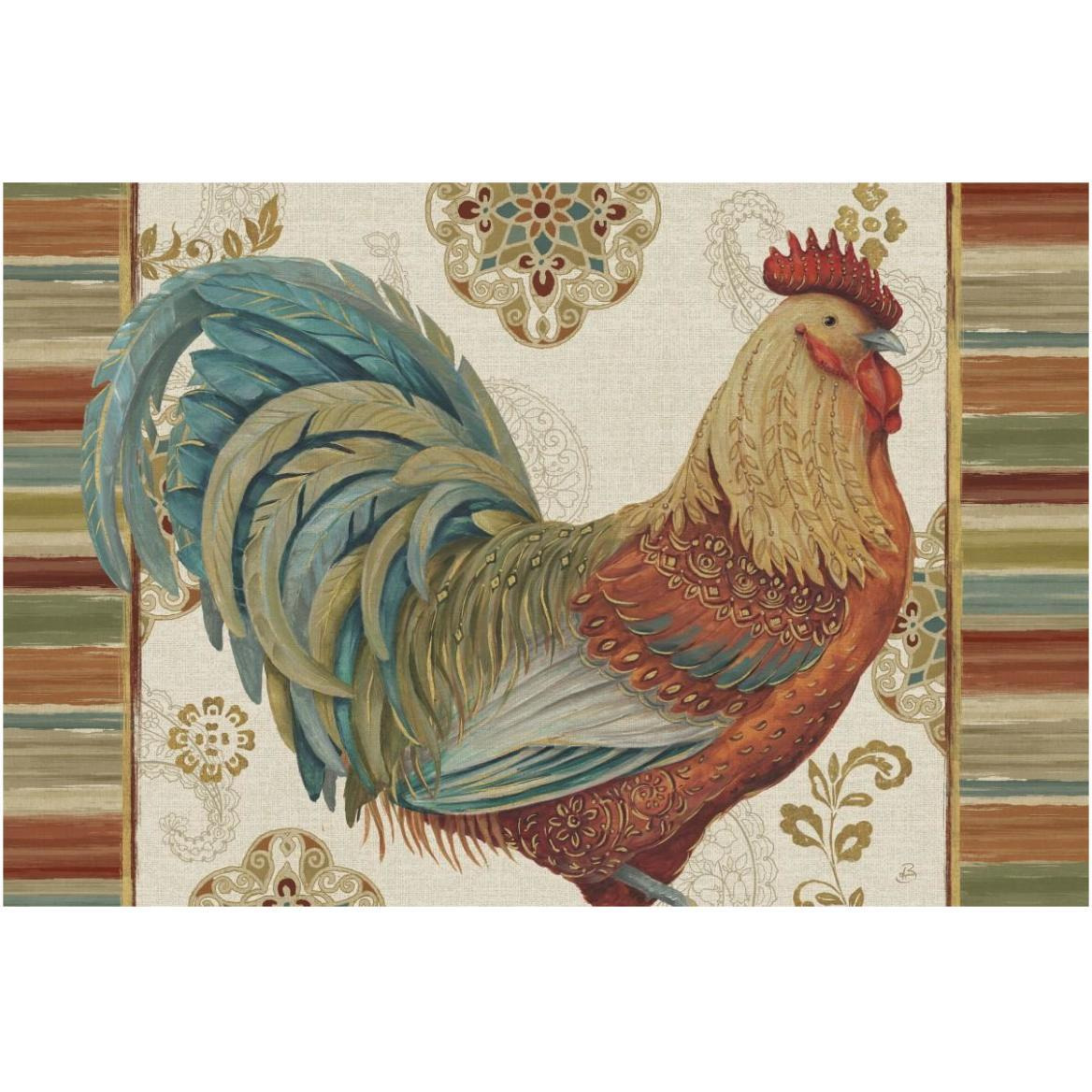 Rooster Rainbow IIIA -Paper Art-62&quotx42"