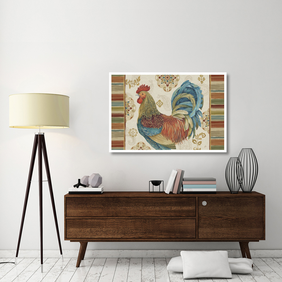 Rooster Rainbow IIA -Paper Art-50&quotx34"