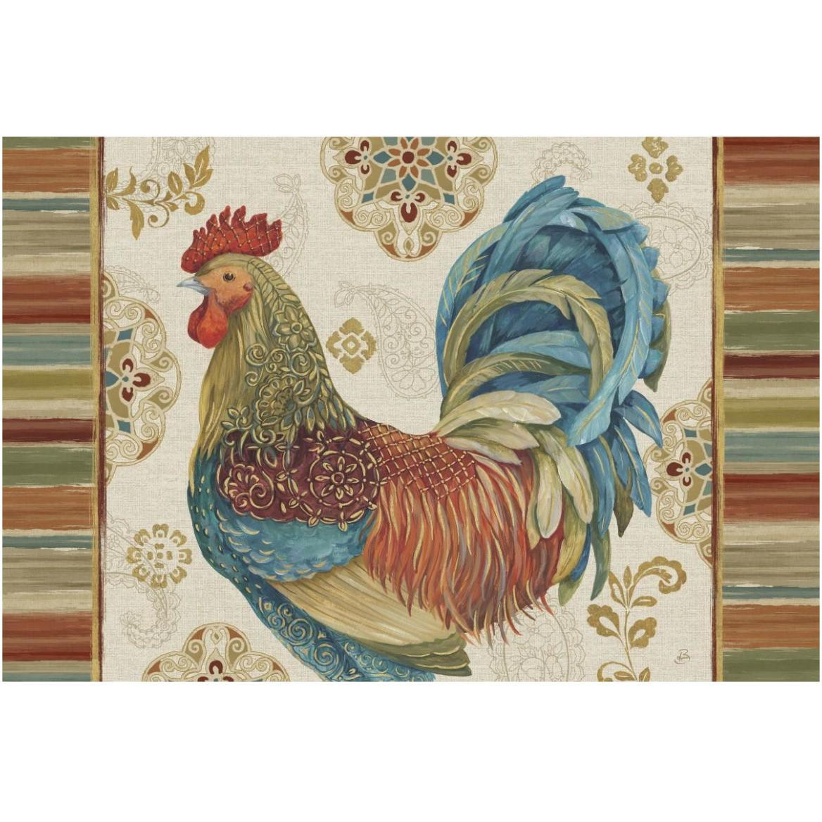 Rooster Rainbow IIA -Paper Art-62&quotx42"