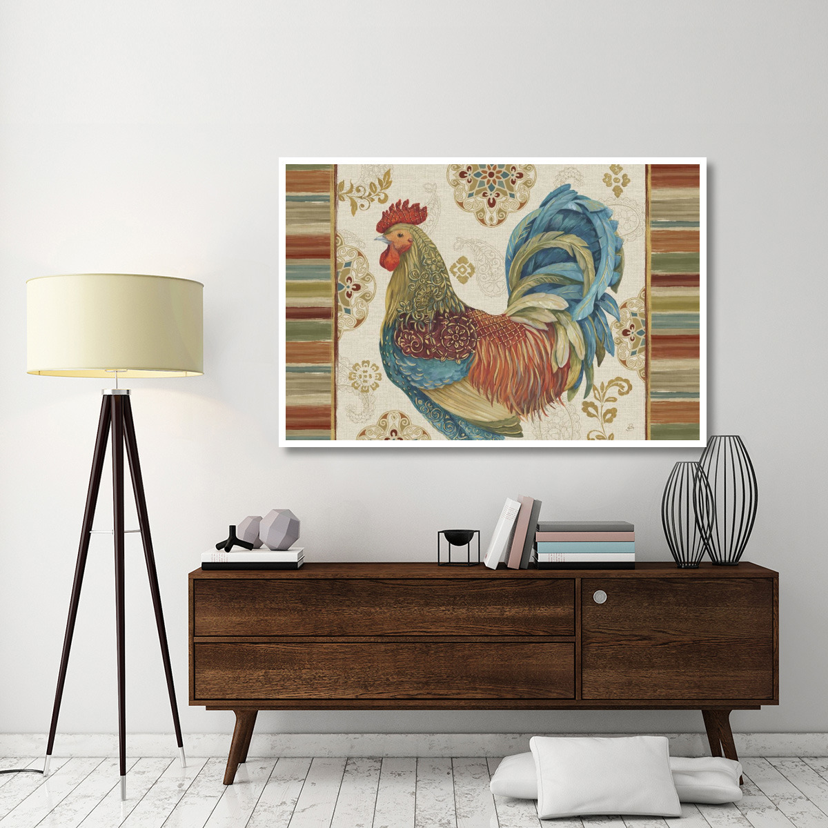 Rooster Rainbow IIA -Paper Art-62&quotx42"