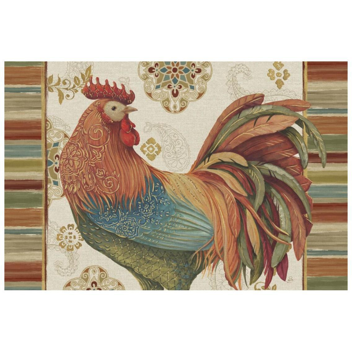 Rooster Rainbow IA -Paper Art-26&quotx18"