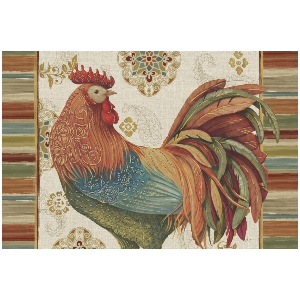Rooster Rainbow IA -Paper Art-50&quotx34"