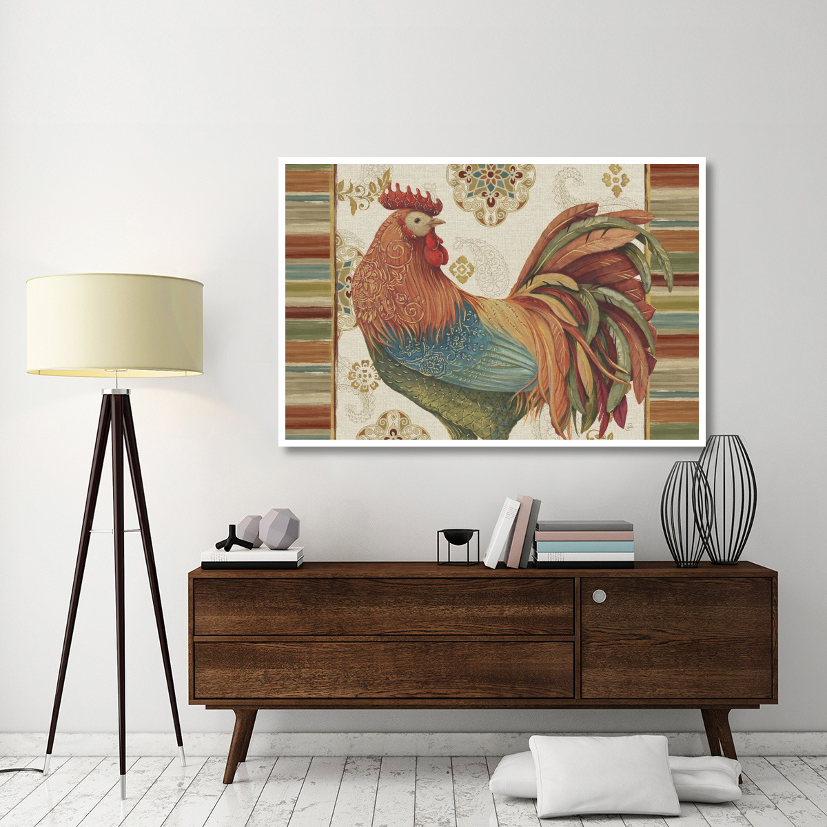 Rooster Rainbow IA -Paper Art-62&quotx42"