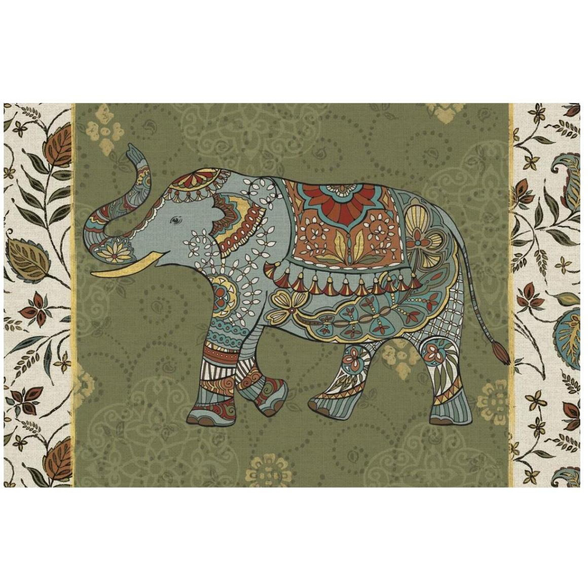 Elephant Caravan IIF -Paper Art-20&quotx14"