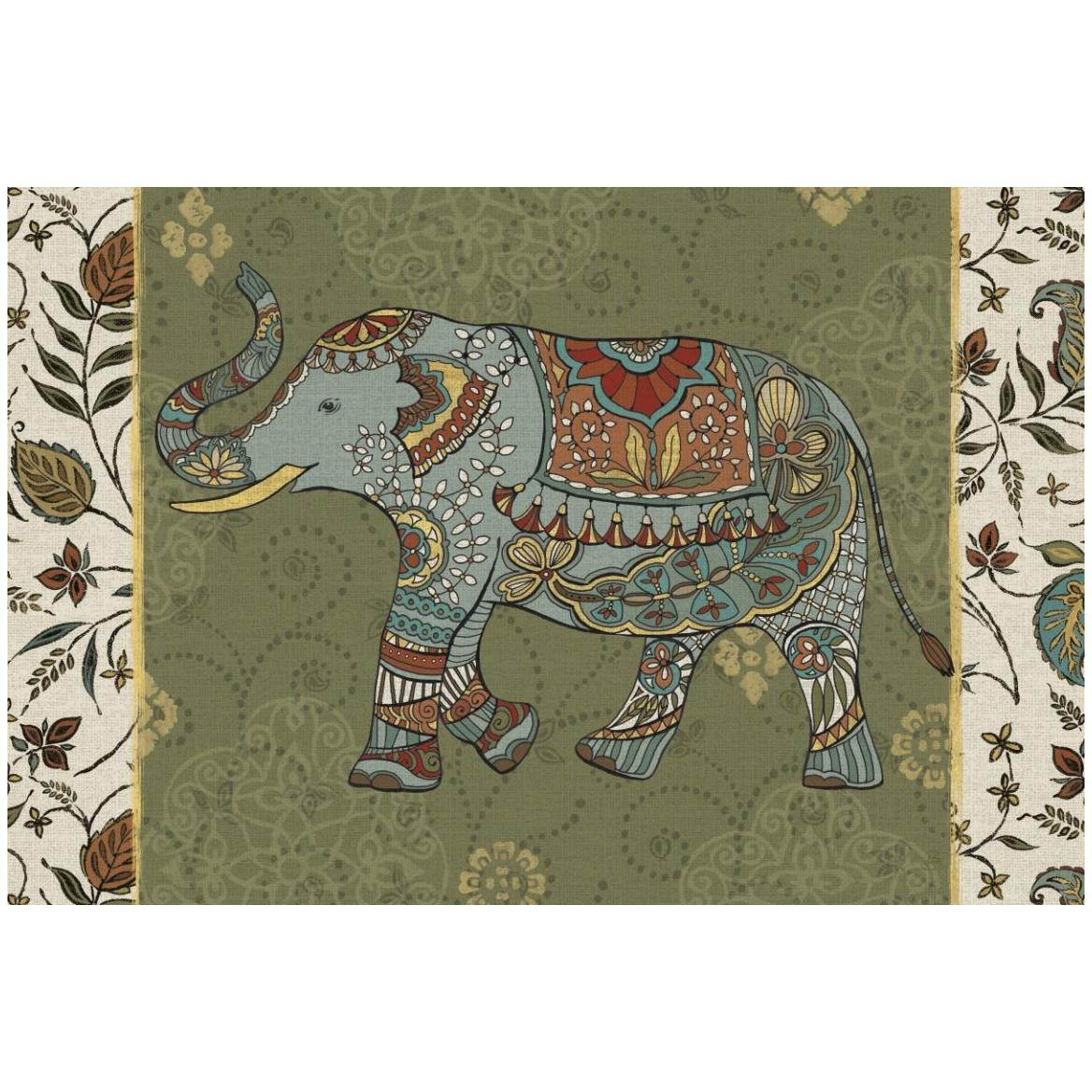 Elephant Caravan IIF -Paper Art-50&quotx34"