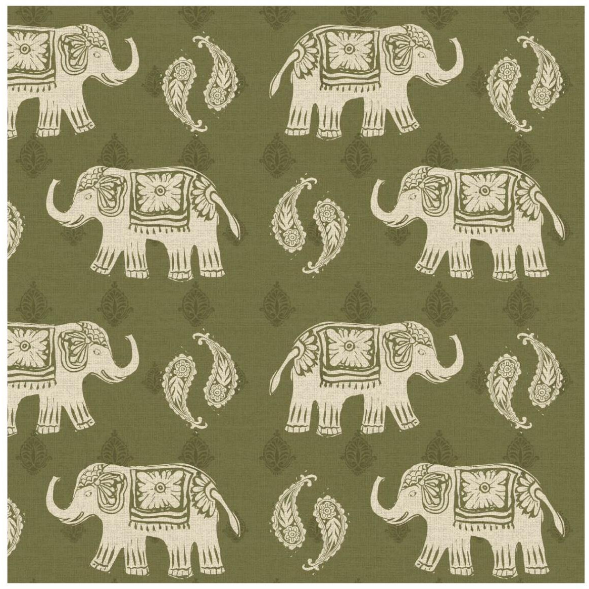 Woodcut Elephant Patterns -Paper Art-42&quotx42"