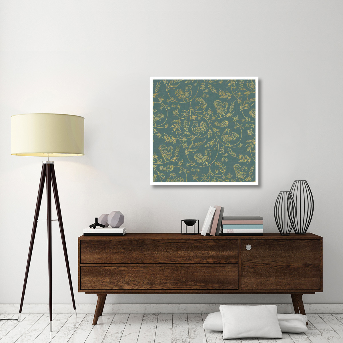 Rooster Trail Pattern III -Paper Art-38&quotx38"