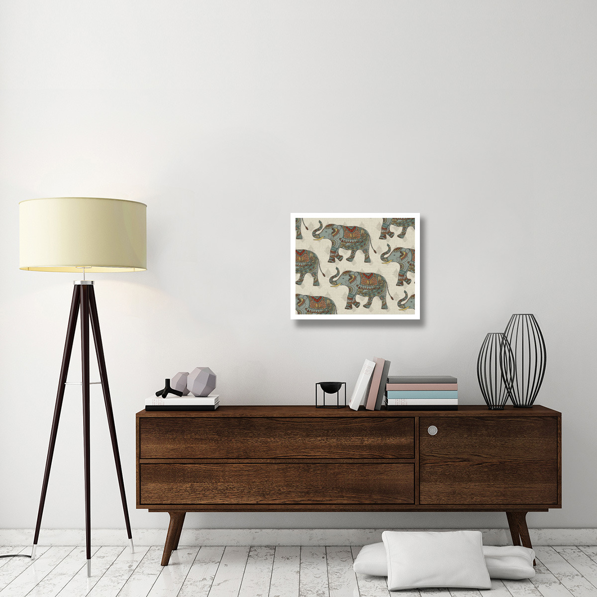 Elephant Caravan Pattern -Paper Art-26&quotx22"