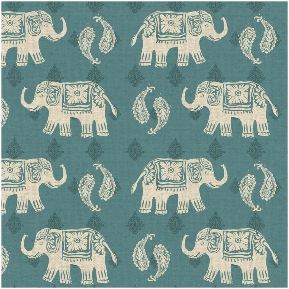 Woodcut Elephant Pattern B -Paper Art-32&quotx32"
