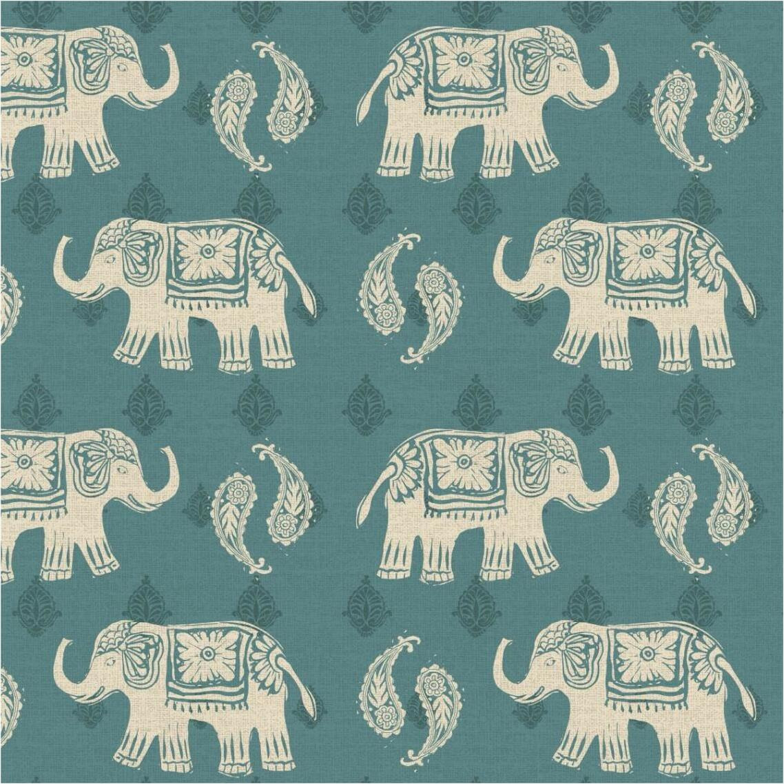 Woodcut Elephant Pattern B -Paper Art-38&quotx38"