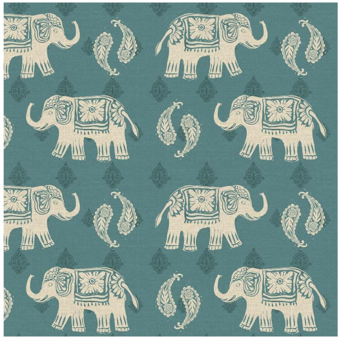 Woodcut Elephant Pattern B -Paper Art-42&quotx42"