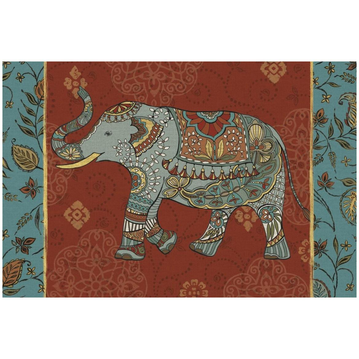 Elephant Caravan IIM -Paper Art-50&quotx34"