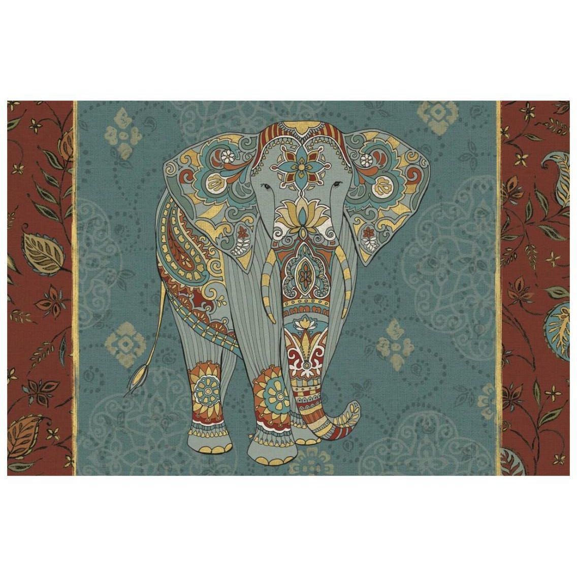 Elephant Caravan IB -Paper Art-26&quotx18"