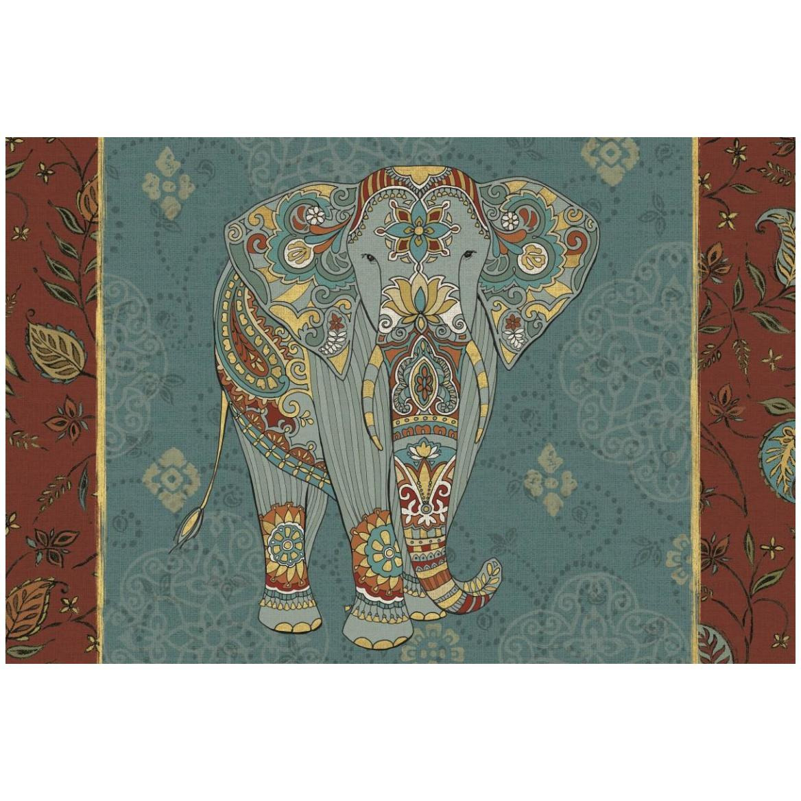 Elephant Caravan IB -Paper Art-50&quotx34"