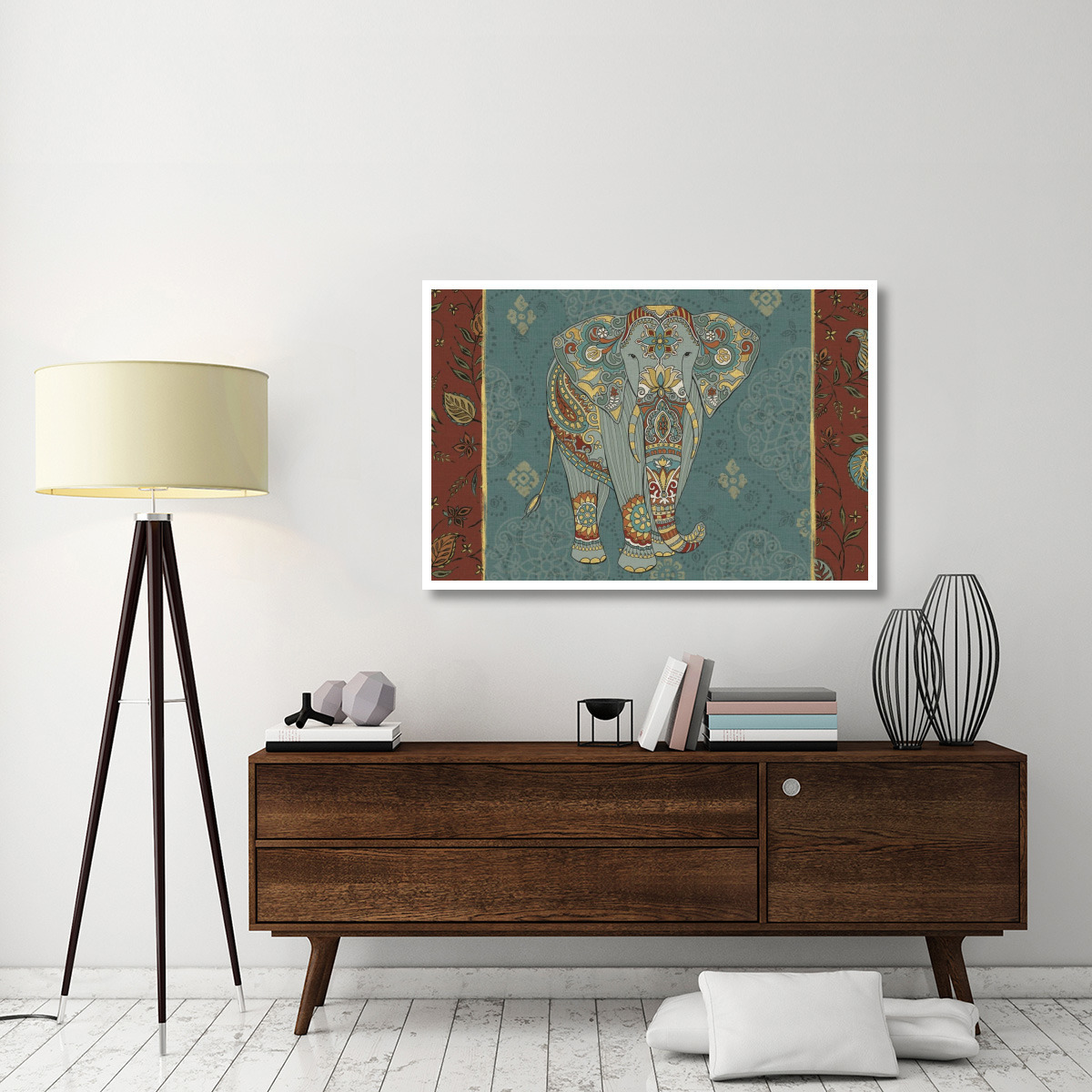 Elephant Caravan IB -Paper Art-50&quotx34"