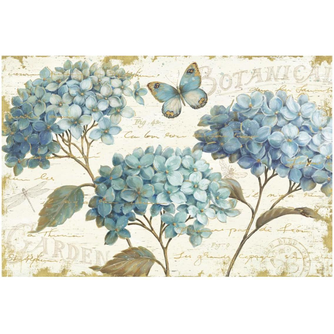 Blue Garden I -Paper Art-32&quotx22"