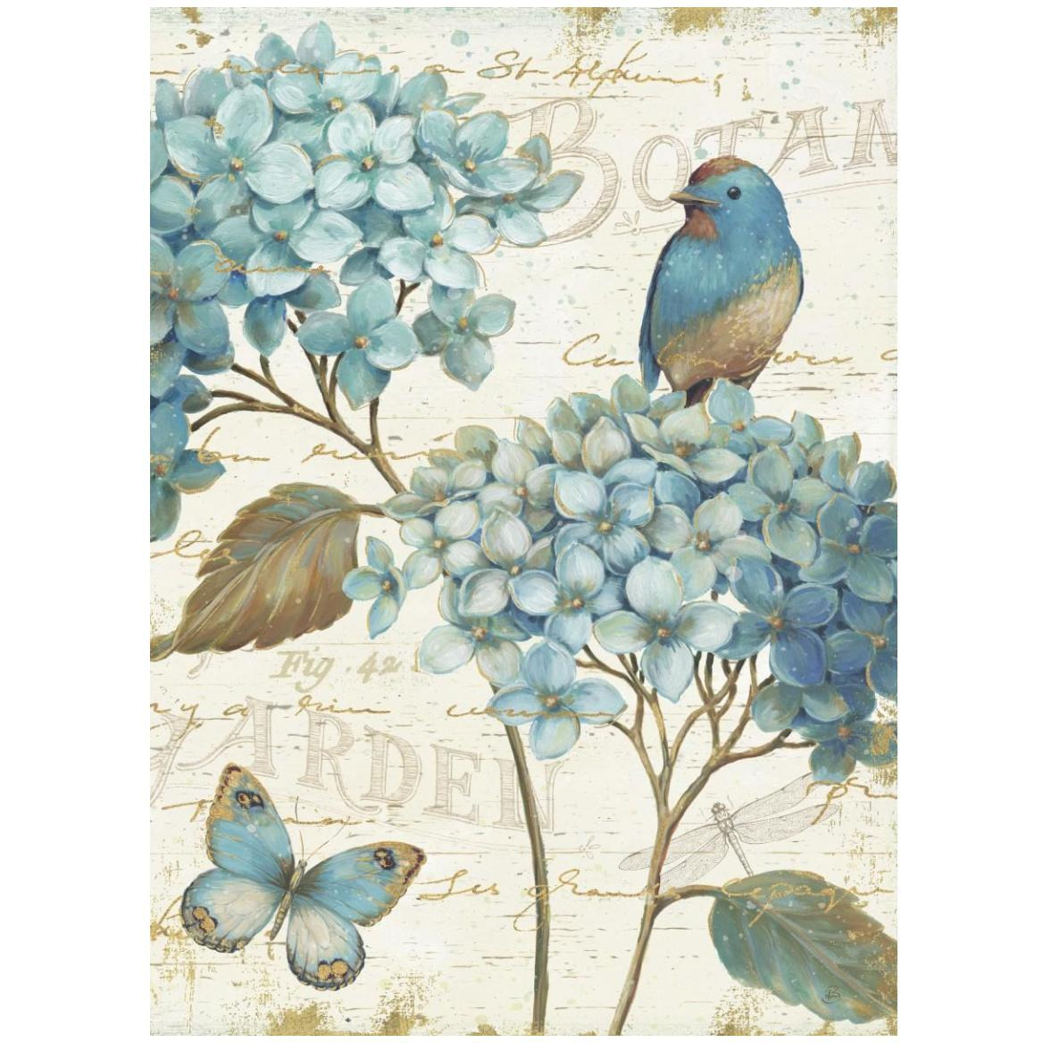 Blue Garden III Crop -Paper Art-38&quotx50"