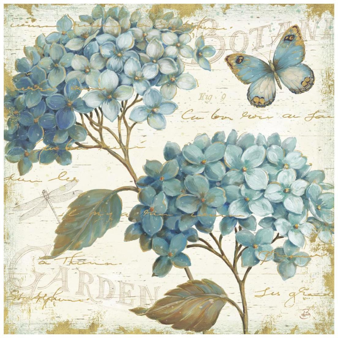 Blue Garden V -Paper Art-20&quotx20"