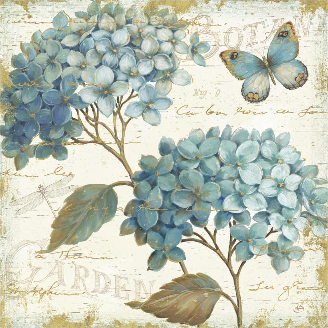 Blue Garden V -Paper Art-38&quotx38"