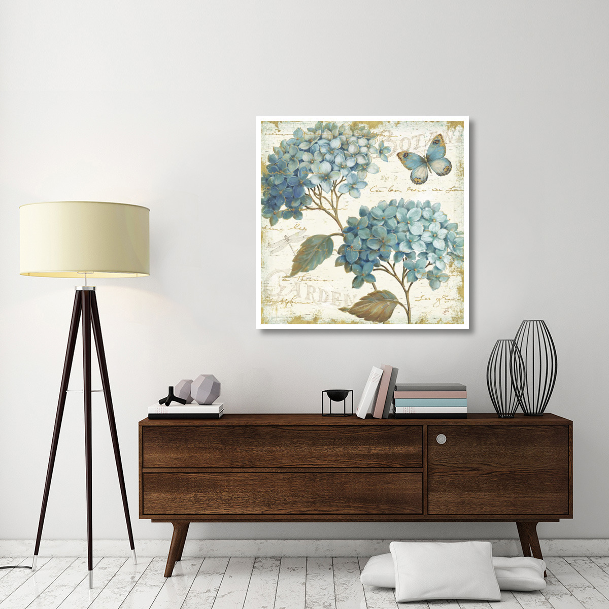 Blue Garden V -Paper Art-42&quotx42"