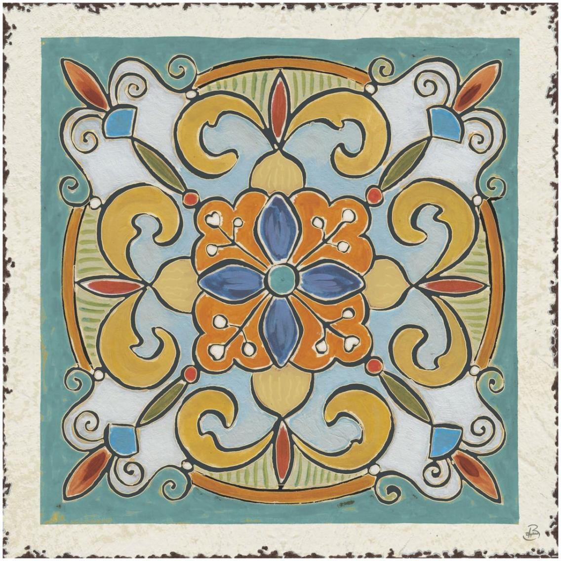 Mediterranean Flair VII -Paper Art-32&quotx32"