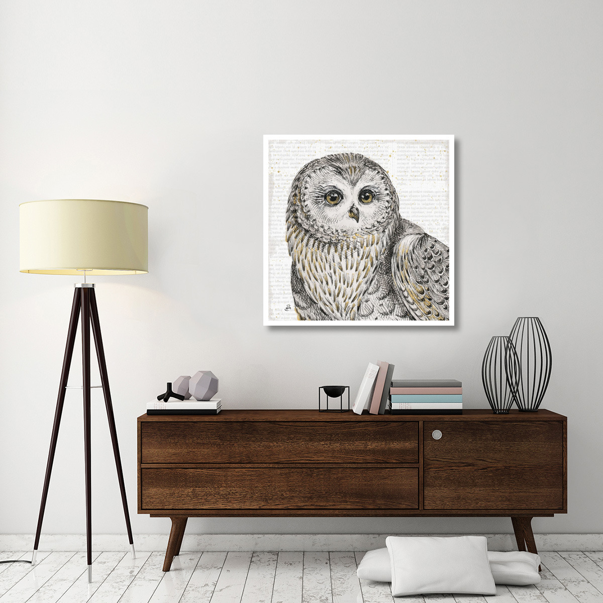 Beautiful Owls II -Paper Art-38&quotx38"