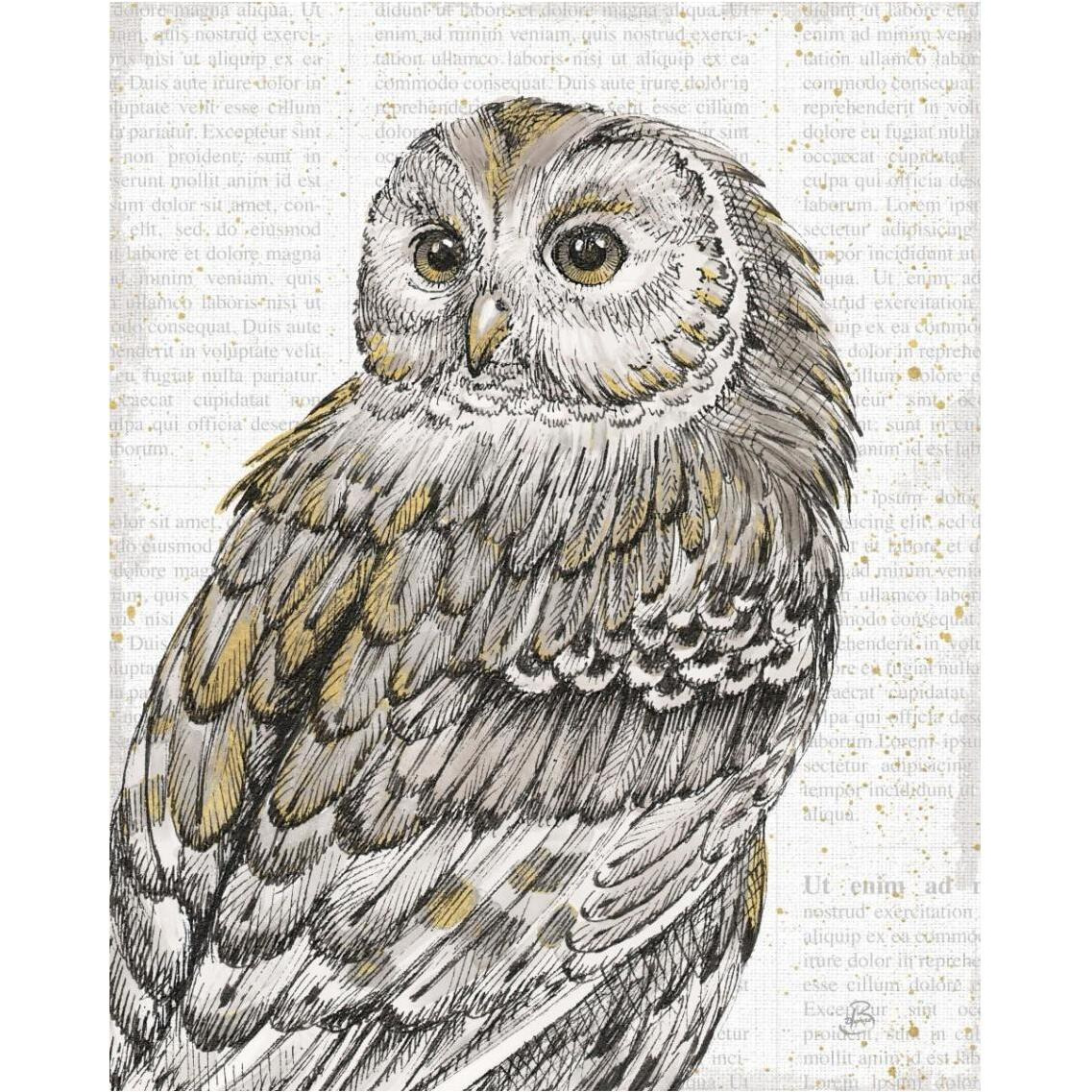 Beautiful Owls III -Paper Art-30&quotx37"