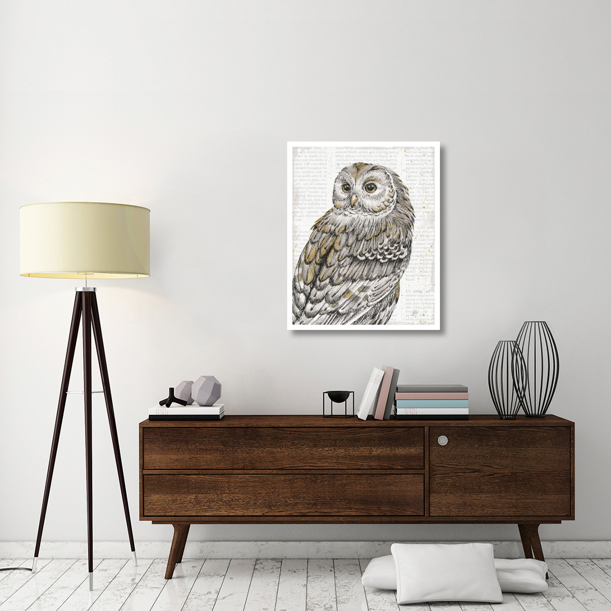 Beautiful Owls III -Paper Art-30&quotx37"