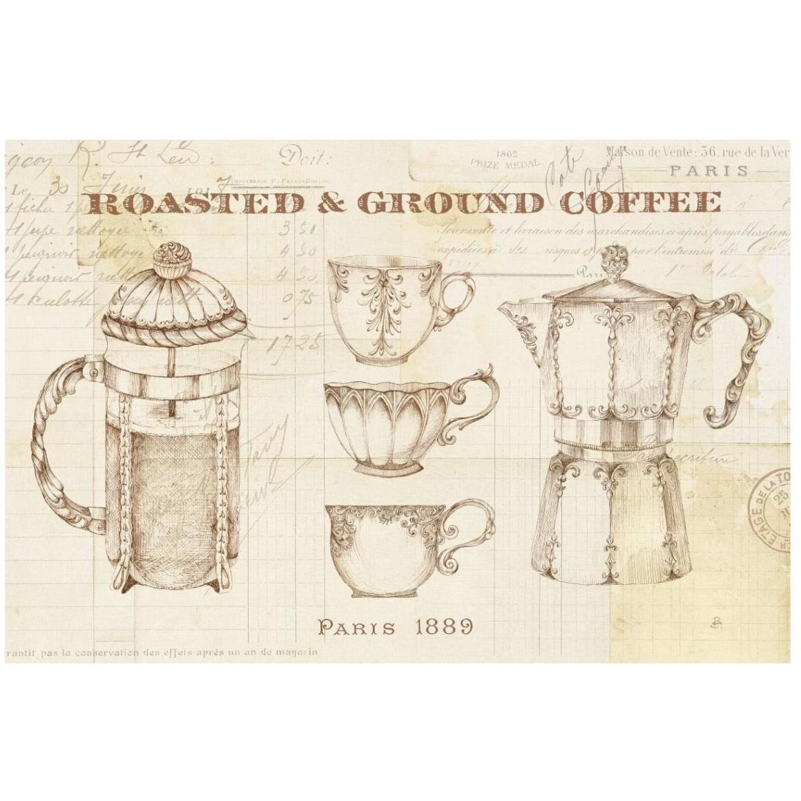 Authentic Coffee I -Paper Art-20&quotx14"
