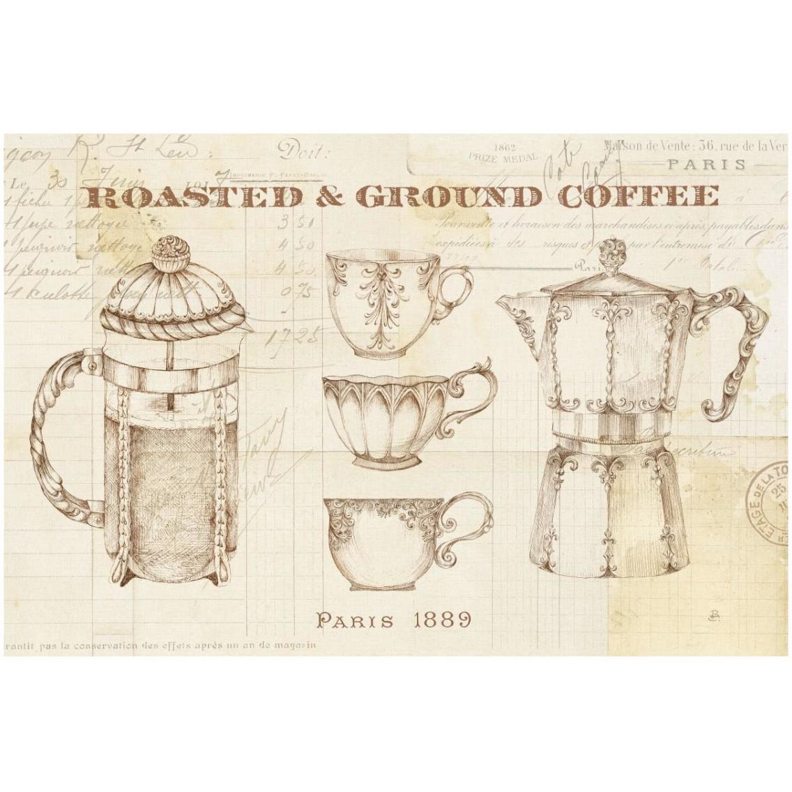 Authentic Coffee I -Paper Art-32&quotx22"