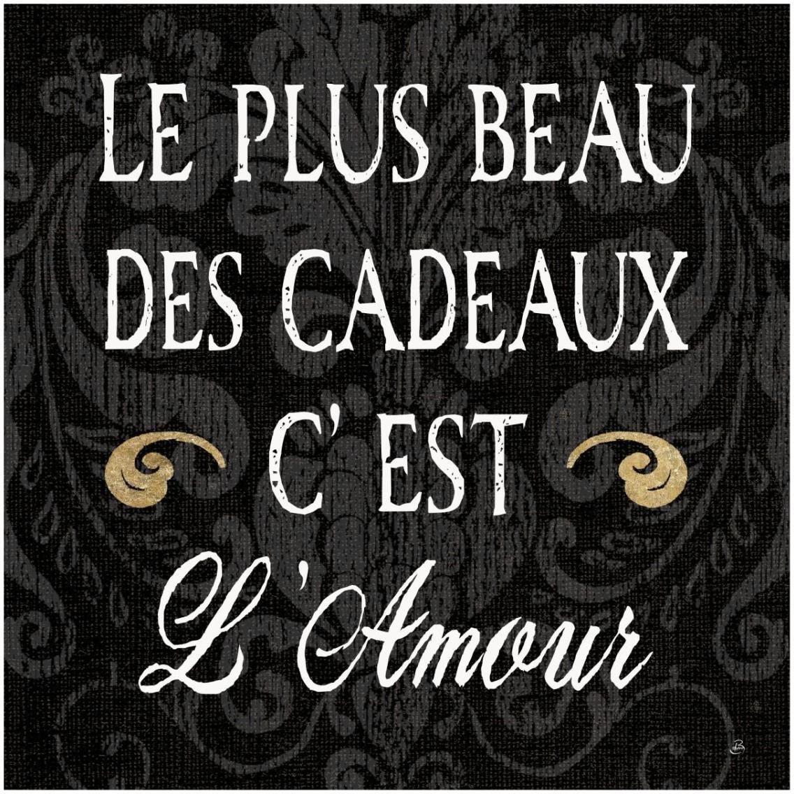 Inspirational Collage I French on Black -Paper Art-32&quotx32"