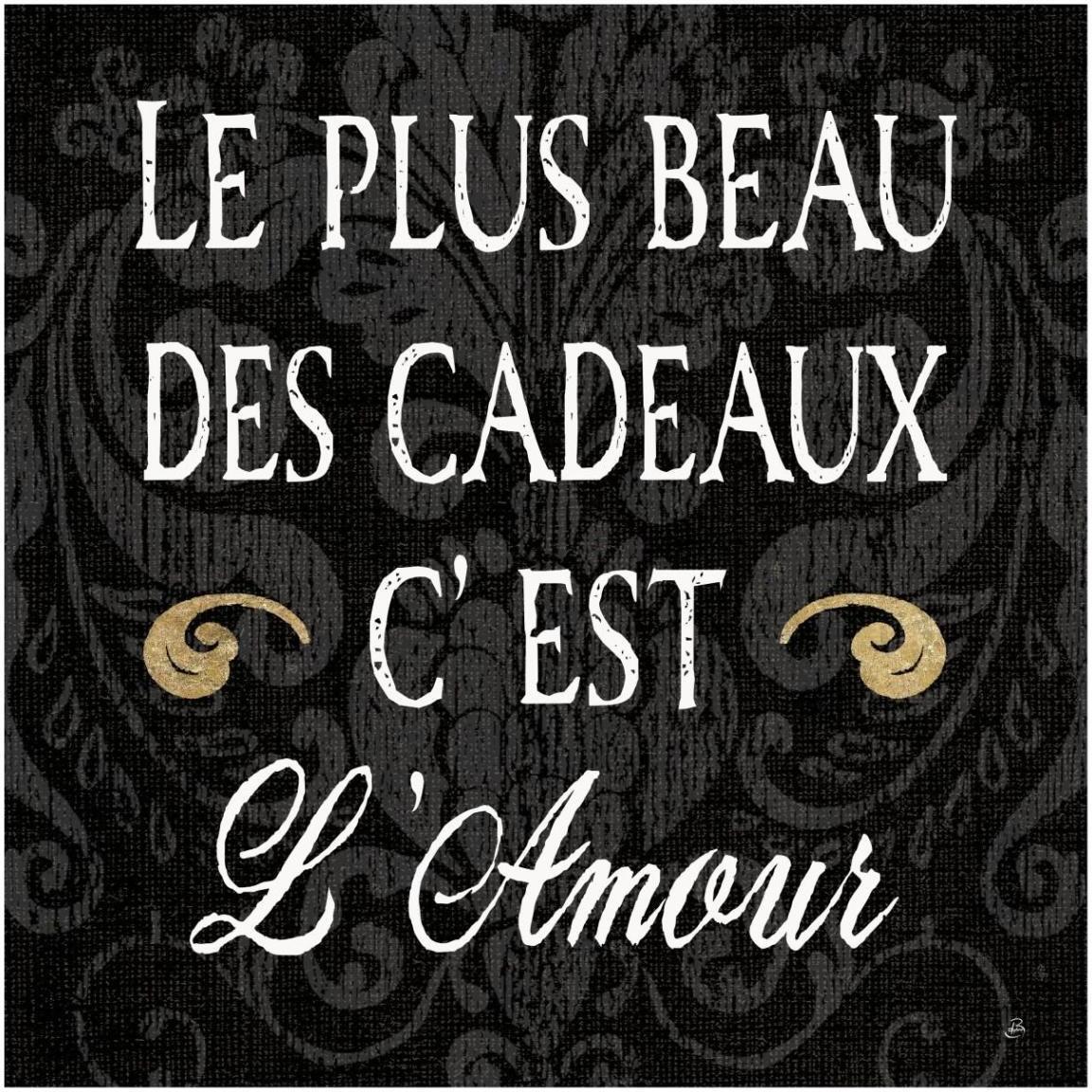Inspirational Collage I French on Black -Paper Art-42&quotx42"