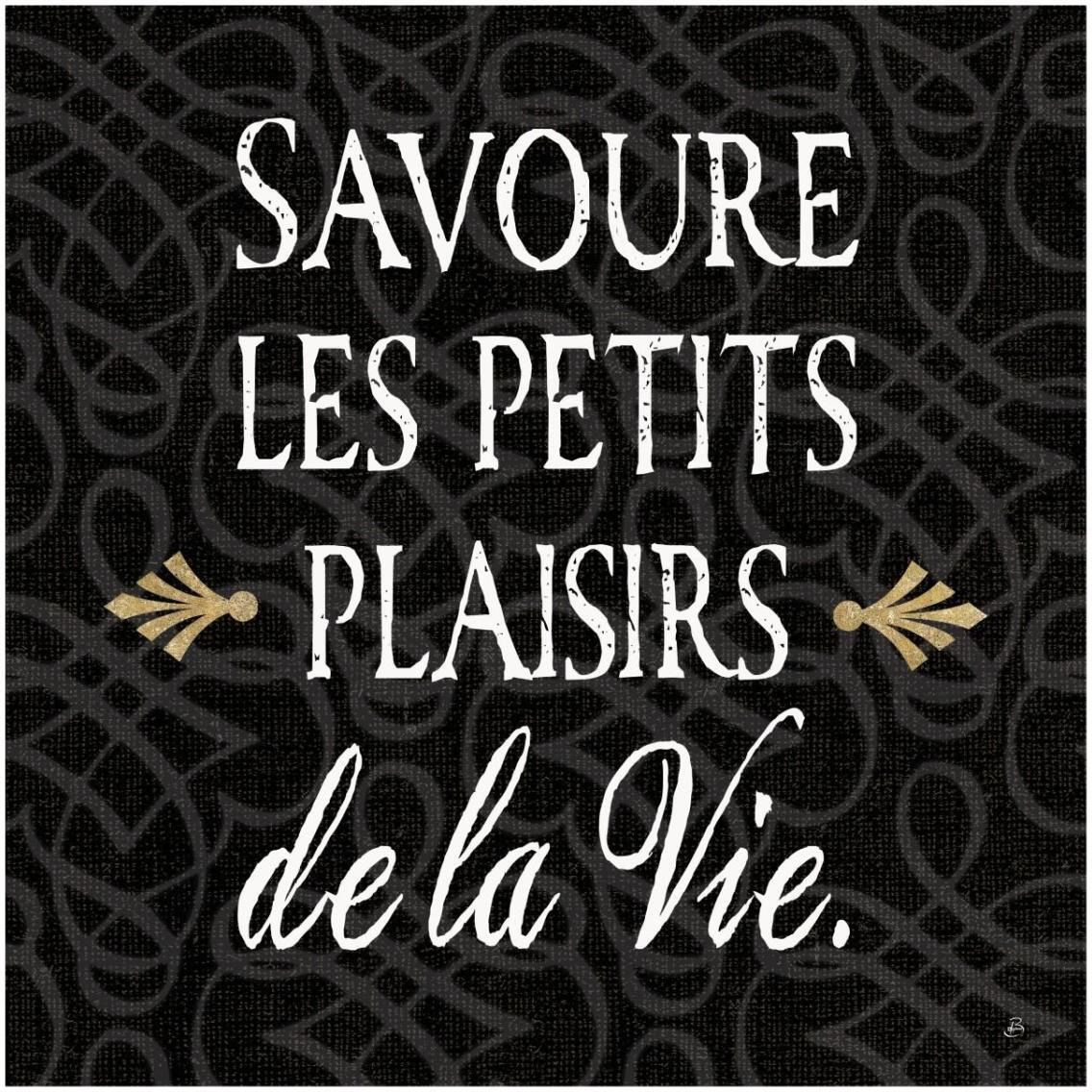 Inspirational Collage II French on Black -Paper Art-32&quotx32"