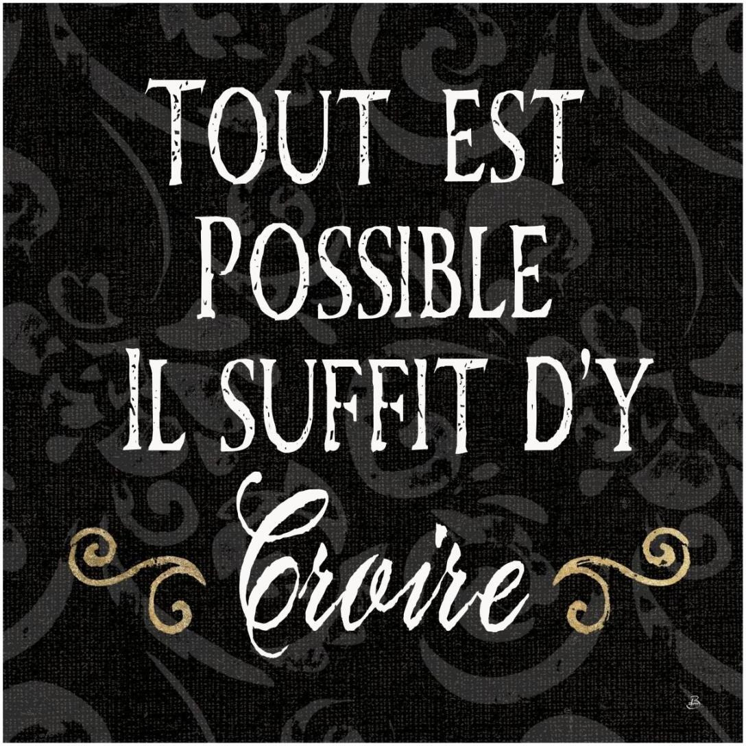 Inspirational Collage IV French on Black -Paper Art-20&quotx20"