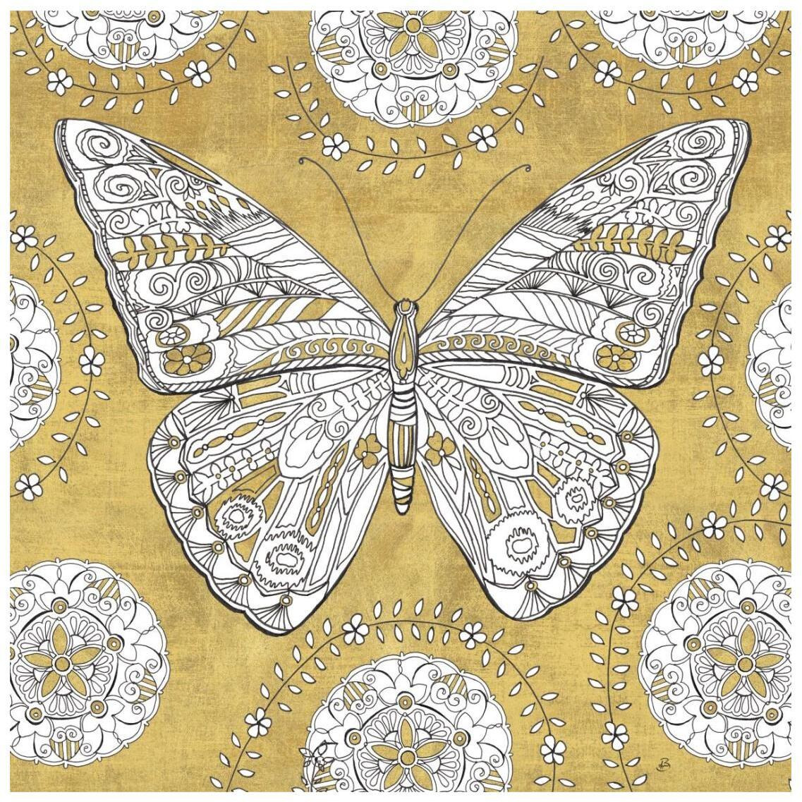 Color my World Butterfly I Gold -Paper Art-26&quotx26"