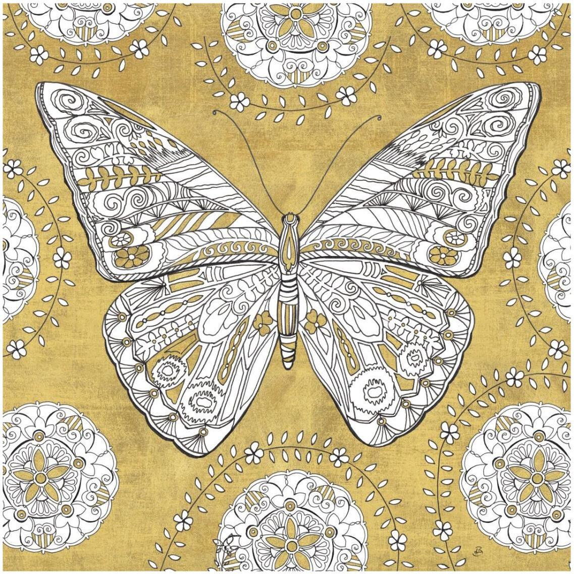 Color my World Butterfly I Gold -Paper Art-32&quotx32"