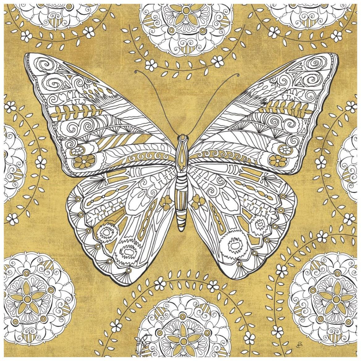 Color my World Butterfly I Gold -Paper Art-42&quotx42"