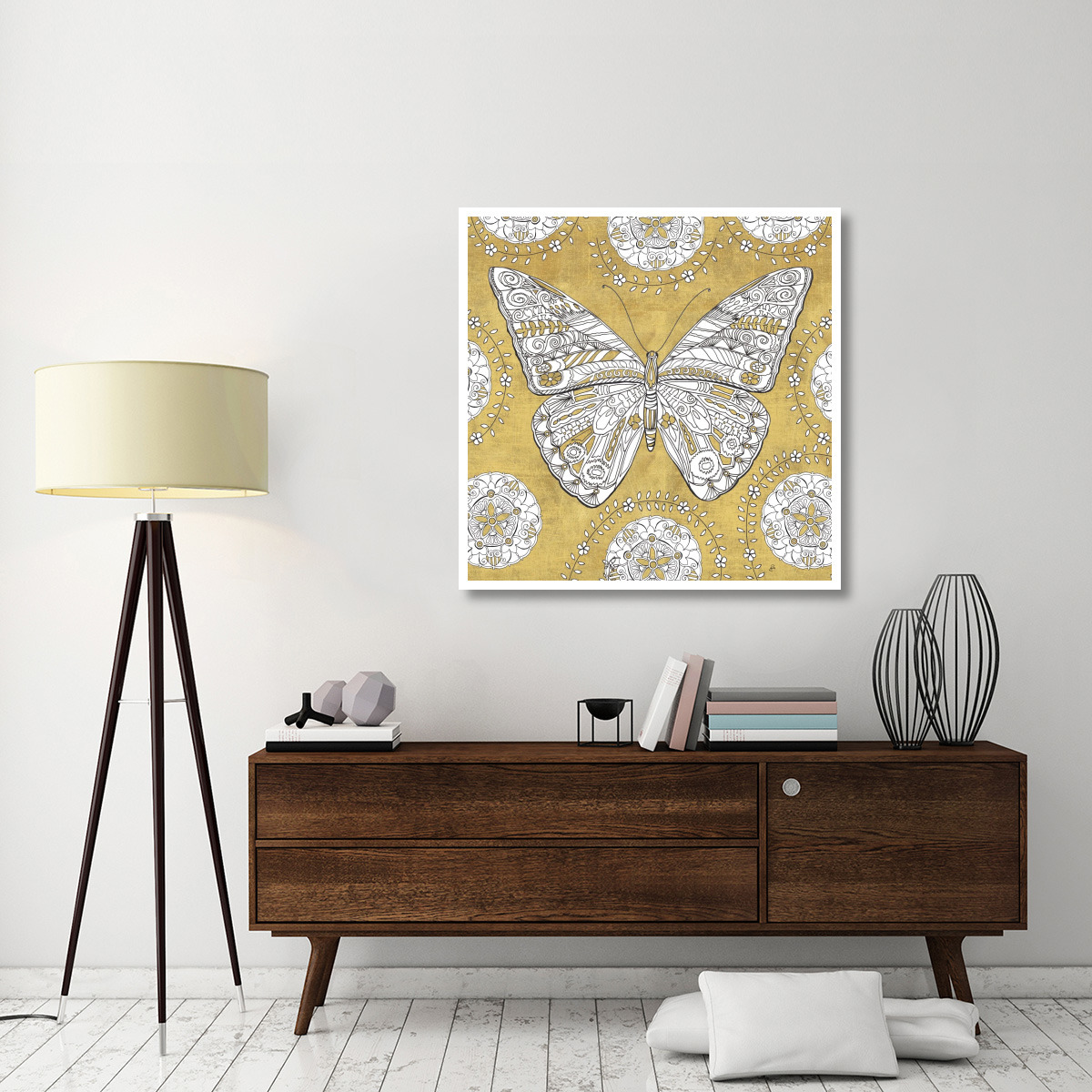 Color my World Butterfly I Gold -Paper Art-42&quotx42"